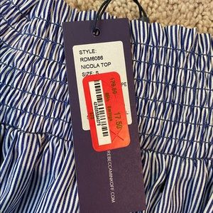 Striped poofy sleeve top